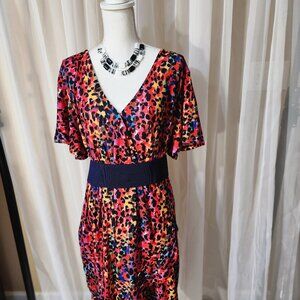 New! Multicolored Leopard Print Dress